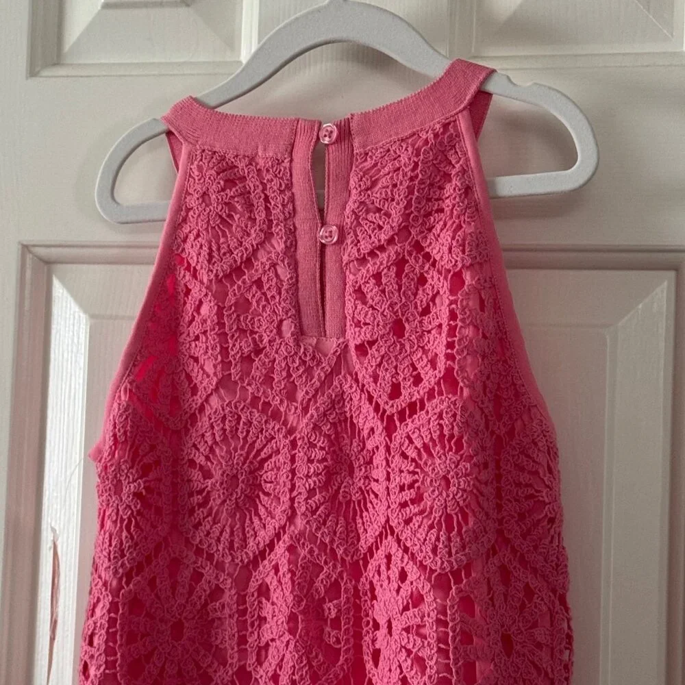 New Design History Girls Pink Crochet Dress Size L Large